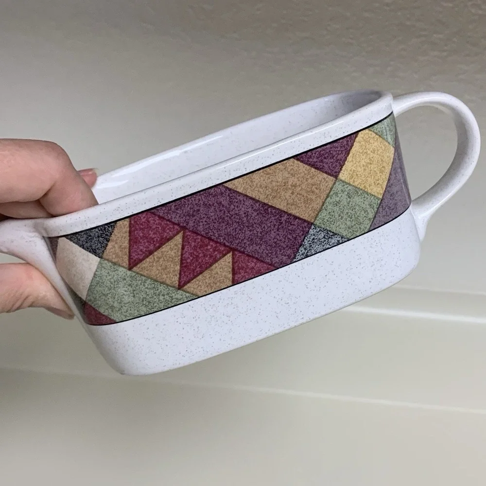 Studio Nova Palm Desert Gravy Boat & Butter Dish Set Geometric Southwestern EUC